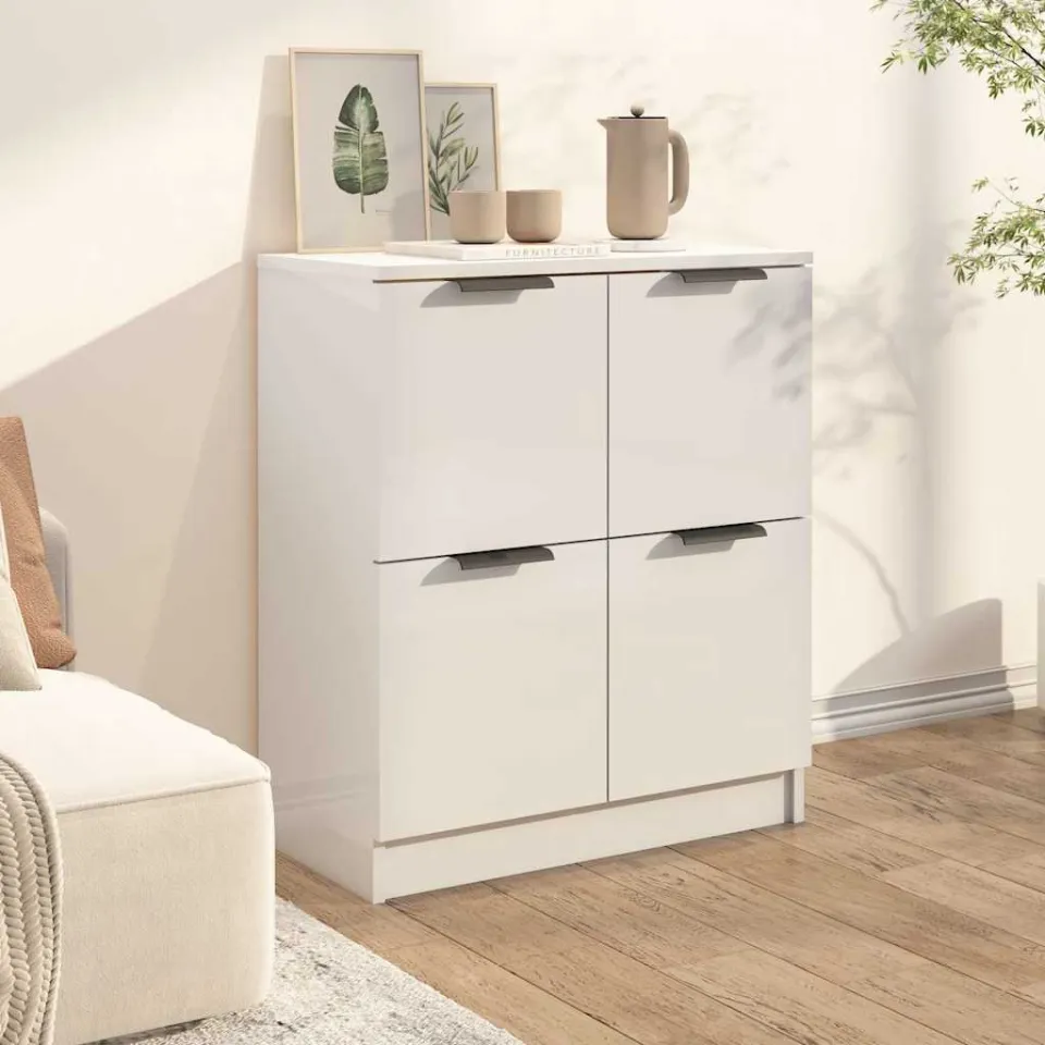 vidaXL Dressoir 60x30x70 cm bewerkt hout wit, foto 3