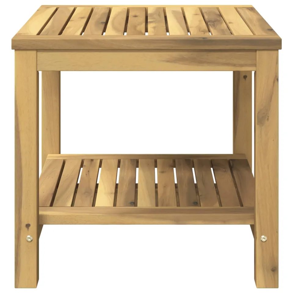 vidaXL Salontafel Witgewassen 48,5 x 49 x 45 cm Massief Acaciahout, foto 2