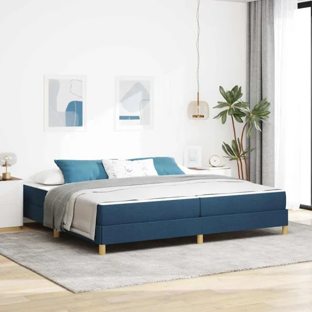 vidaXL Boxspringbed met matras Blauw 200 x 200 cm Stof