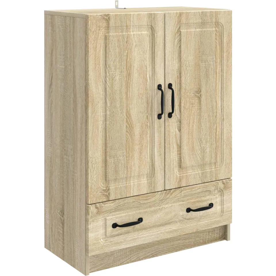 vidaXL Dressoir met lade Sonoma Eiken 66 x 34,5 x 92 cm Bewerkt hout Bruin