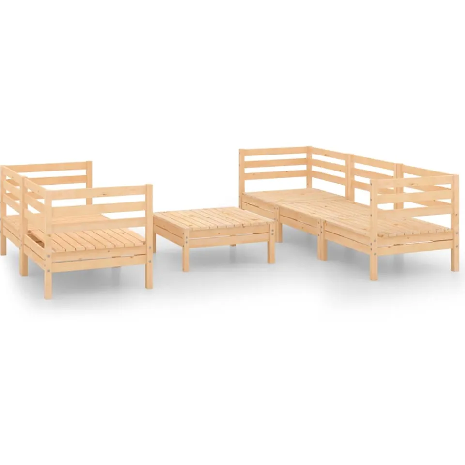 vidaXL 6-delige Loungeset massief grenenhout bruin, foto 3