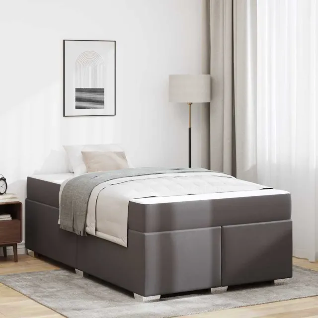 vidaXL Bedframe Grijs 120 x 190 cm PVC