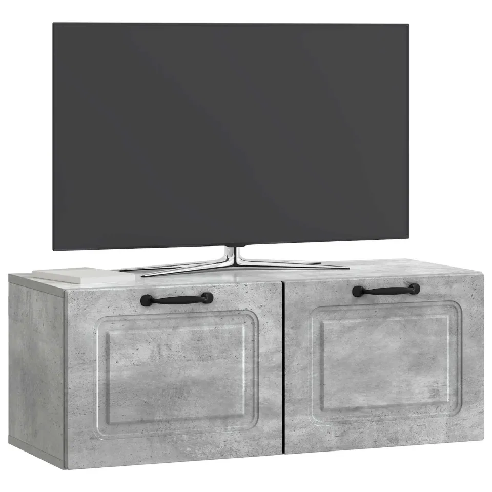 vidaXL Wandbeugel TV-kast Betongrijs 78,5 x 31 x 30 cm Bewerkt hout