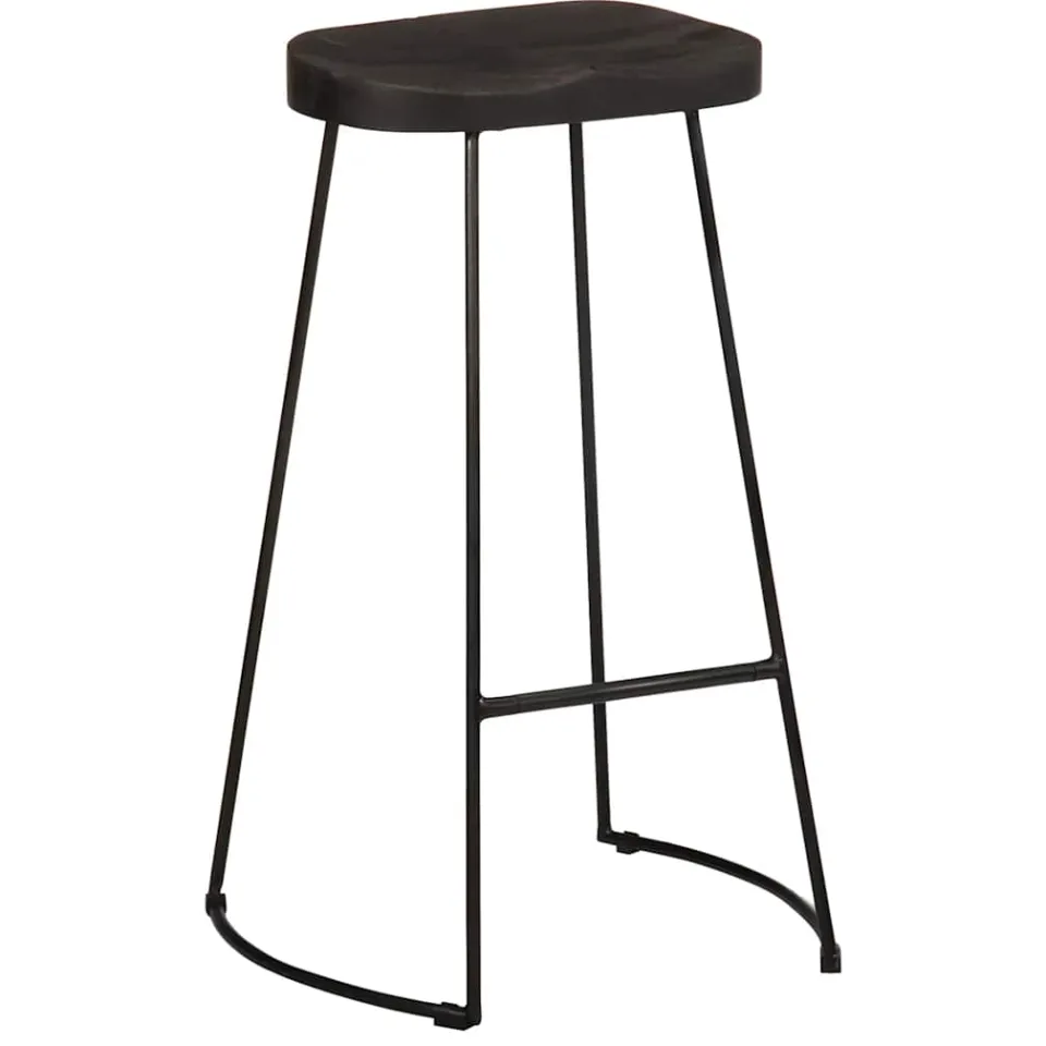 vidaXL Barkrukken 2 st zwart 45x40x78 cm massief mangohout, foto 3