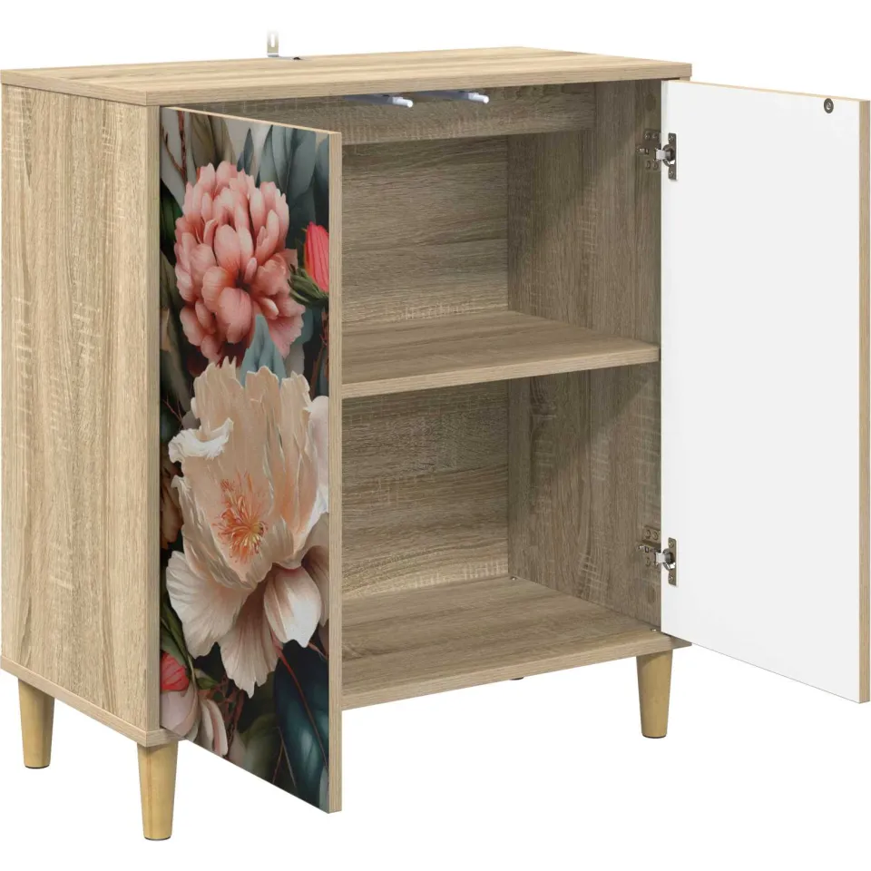 vidaXL Dressoir BORNE Sonoma 69 x 33 x 75 cm Bewerkt hout bruin
