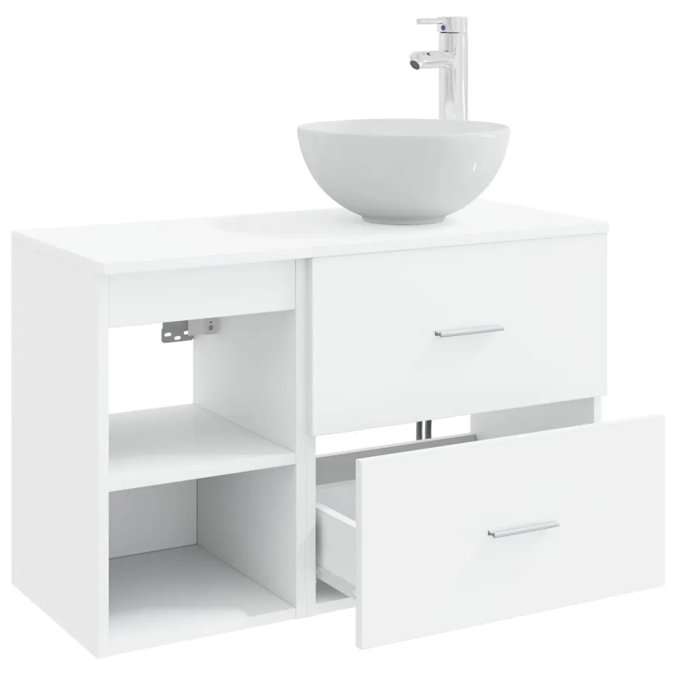 vidaXL Badkamerkastenset 2 st Wit 79,5 x 41 x 80 cm Bewerkt hout, foto 4
