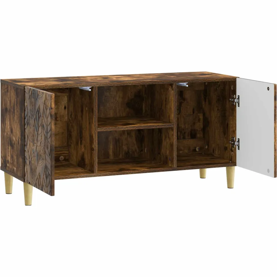 vidaXL TV-kast 102 x 34,5 x 50 cm Gerookt eiken Bewerkt hout, foto 4