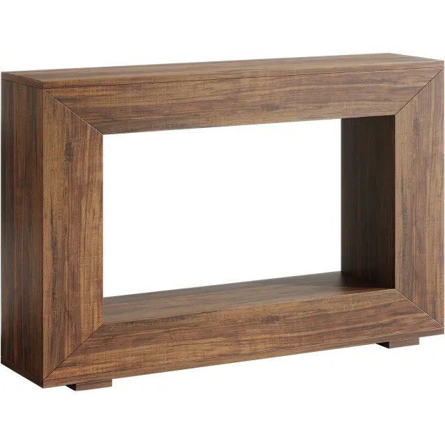 DMG Supply Consoletafel - Bijzettafel - Houtlook - Open Middenvak - 120 x 30 x 85 cm - Rustiek Bruin - Spaanplaat