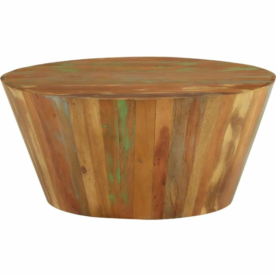 vidaXL Salontafel Ø65x31 cm massief gerecycled hout meerkleurig, foto 2