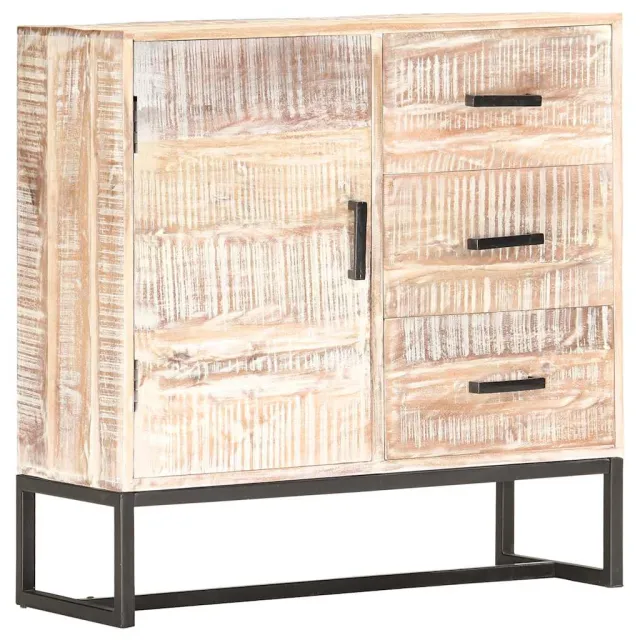 vidaXL Dressoir 73x30x75 cm massief acaciahout wit