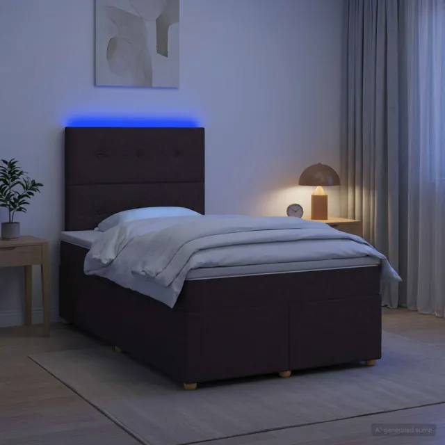 vidaXL Boxspringbed met matras Donkerbruin 120 x 200 cm Stof
