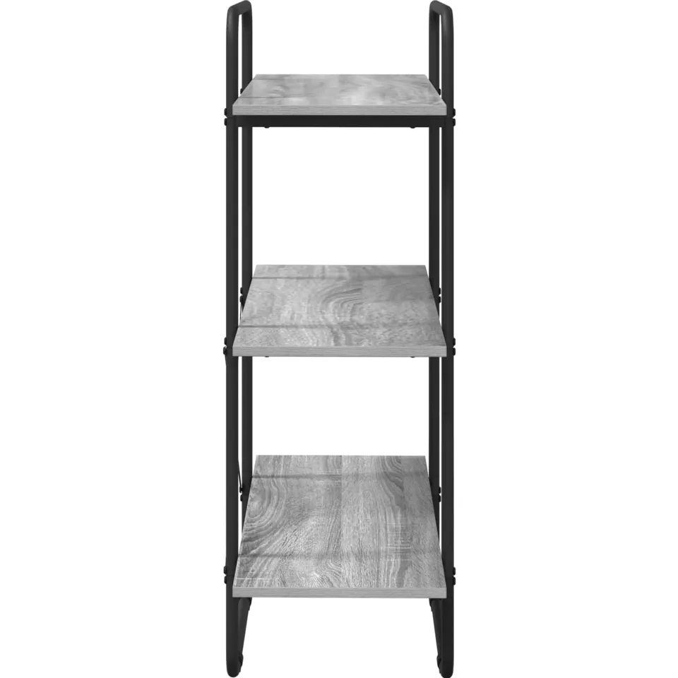 vidaXL Boekenrek 3-laags 60 x 35 x 105 cm PB Grijs Sonoma, foto 4