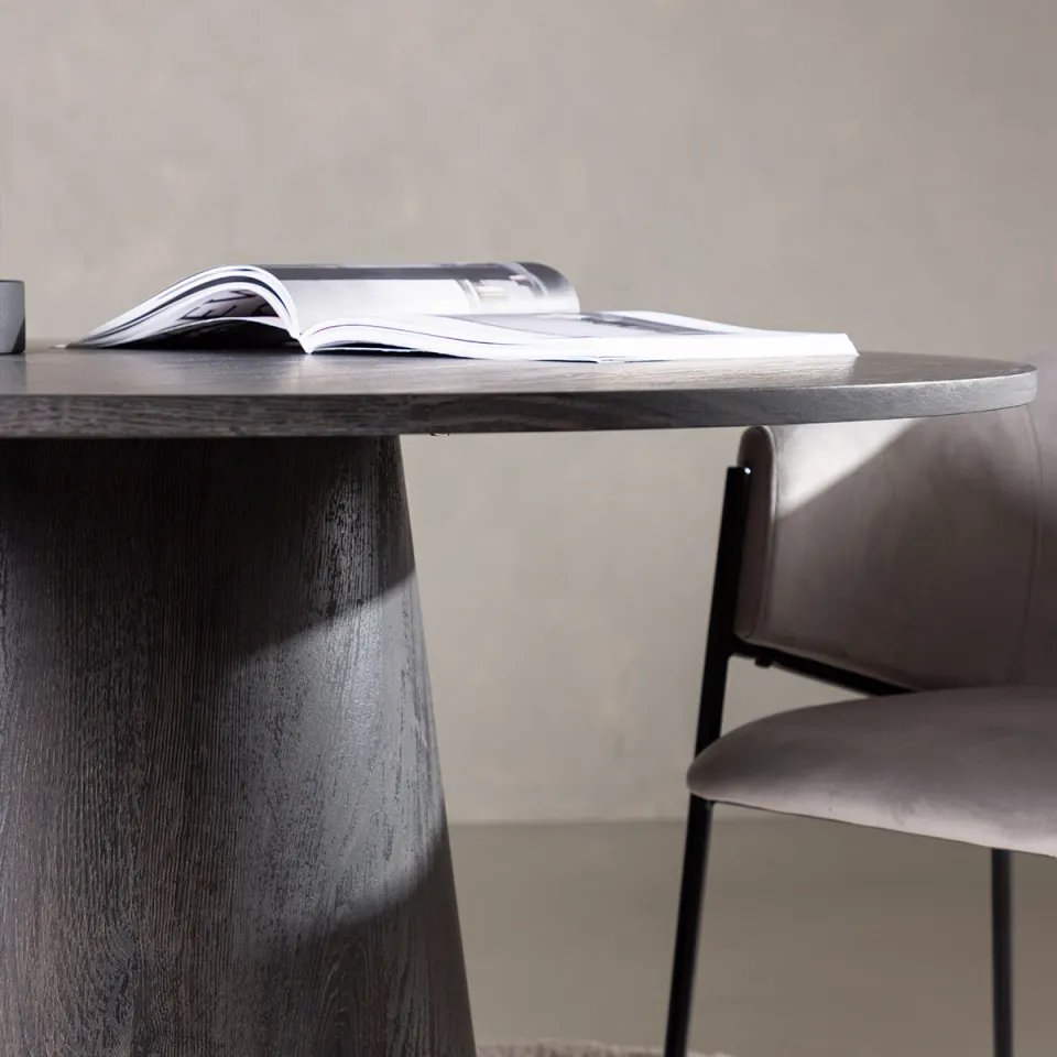 Nest living Trude houten eettafel donkerbruin - Ø 120 cm bruin, foto 3