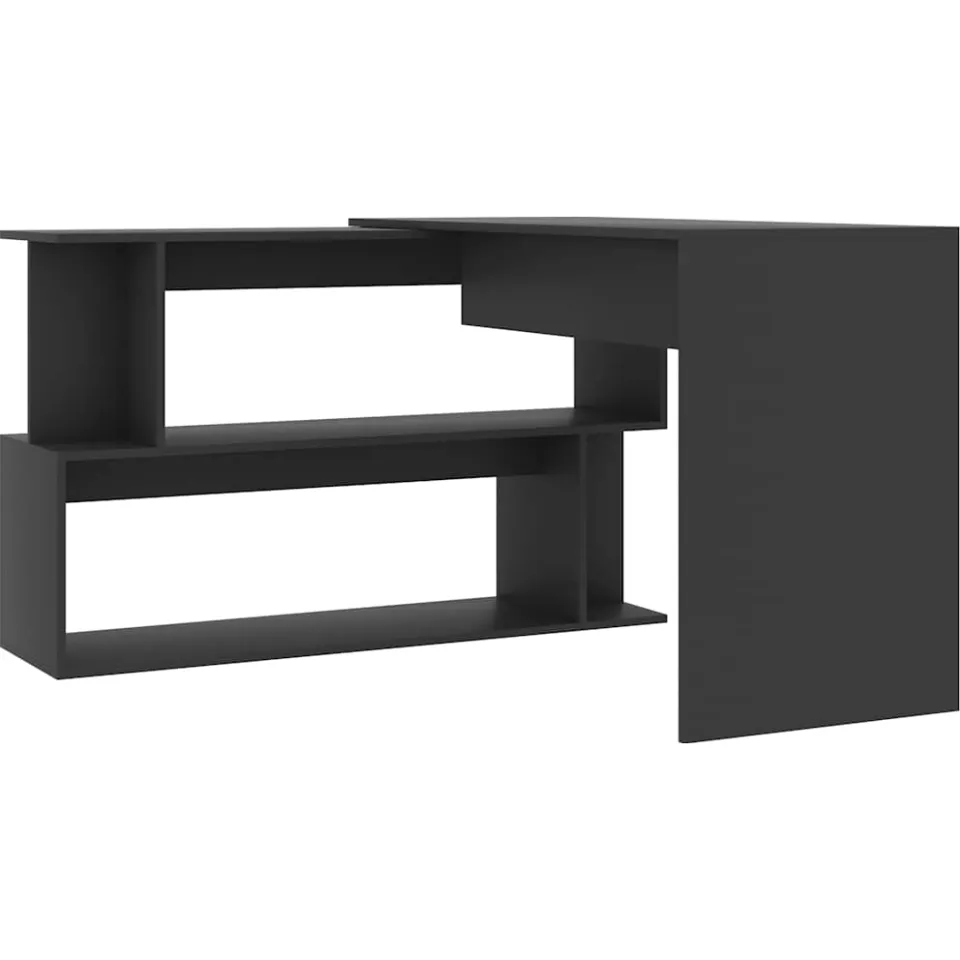 vidaXL Hoekbureau 200x50x76 cm bewerkt hout grijs, foto 3