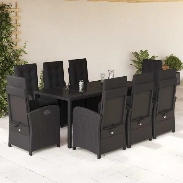 vidaXL 9-delige Tuinset poly rattan zwart, foto 2