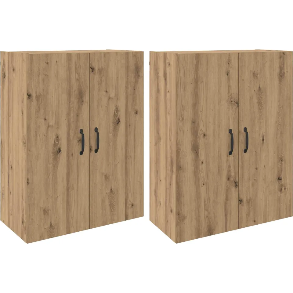 vidaXL Wandkast 2 st Artisan Eiken 69,5 x 34 x 90 cm Bewerkt hout, foto 3