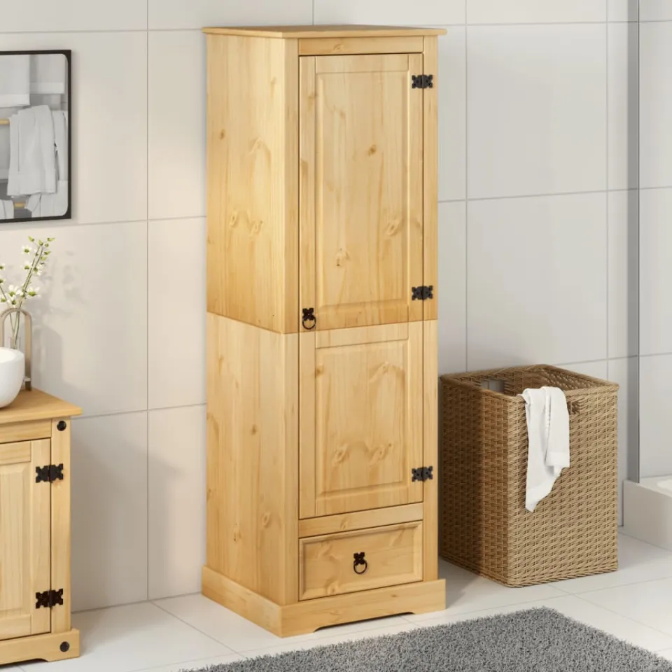 vidaXL Kledingkast Corona 55x50x170 cm massief grenenhout bruin, foto 2