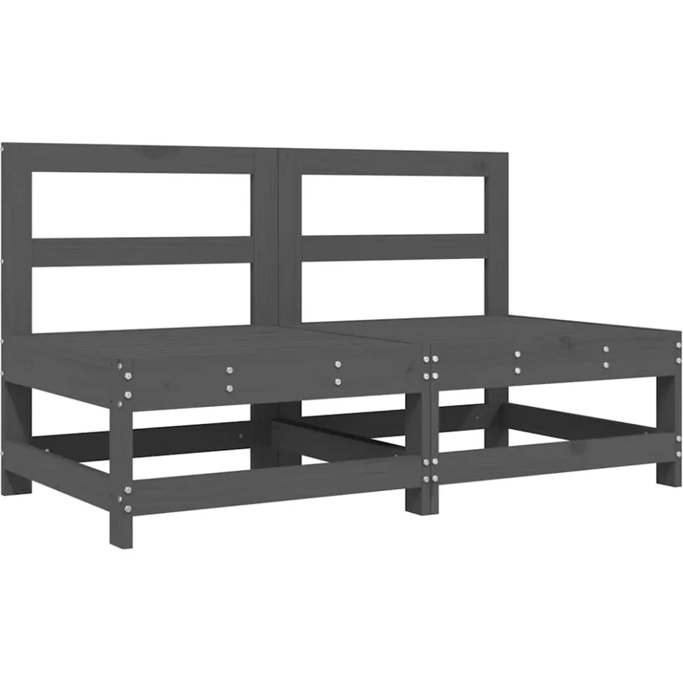 vidaXL 6-delige Loungeset massief grenenhout grijs, foto 3