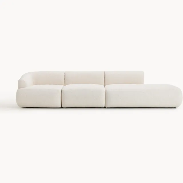Westwing Collection Modulaire XL bouclé poef Sofia Wit