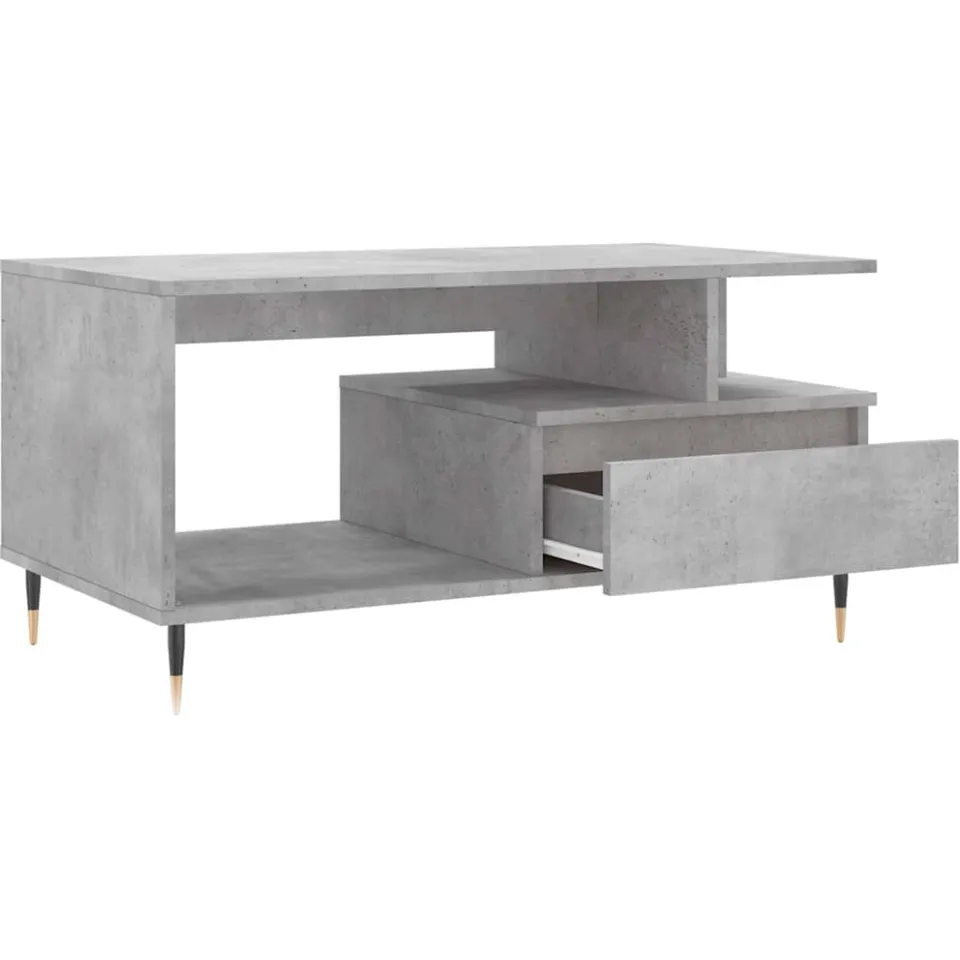 vidaXL Salontafel 90x49x45 cm bewerkt hout betongrijs grijs, foto 4