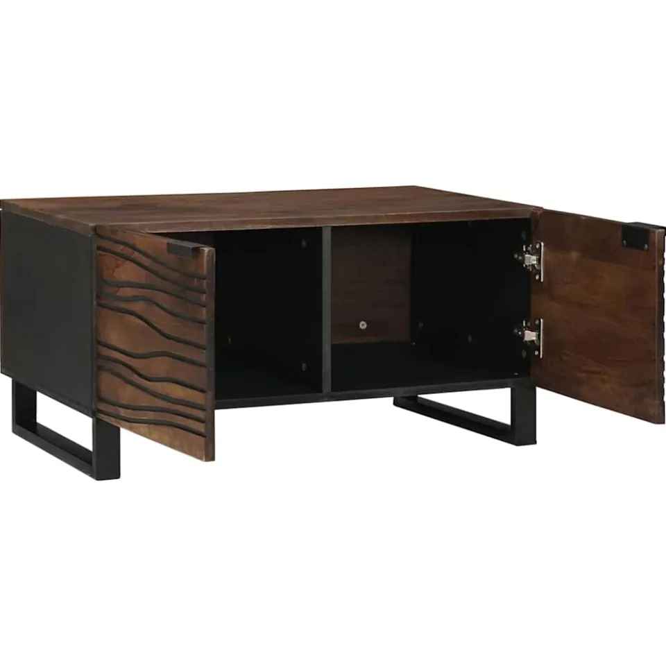 vidaXL Salontafel Walnotenhout 80 x 50 x 40 cm Bewerkt hout bruin, foto 2
