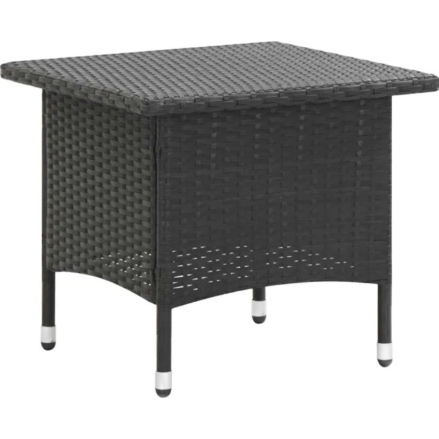 vidaXL Theetafel 50x50x47 cm poly rattan zwart, foto 2