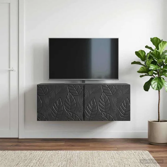 vidaXL Wandbeugel TV-kast 59,5 x 41 x 30 cm Zwart Bewerkt hout, foto 2