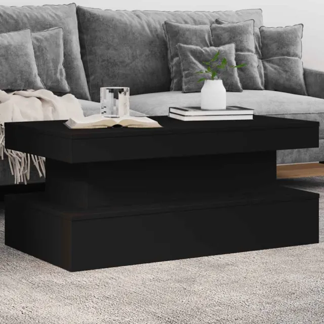 vidaXL Salontafel met LED-verlichting 90x50x40 cm zwart