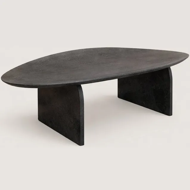 Niva Home Salontafel 130 cm Mangohout – Organisch – Zwart – Modern Design