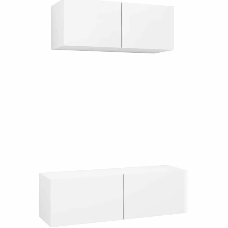 vidaXL 2-delige Tv-meubelset bewerkt hout wit