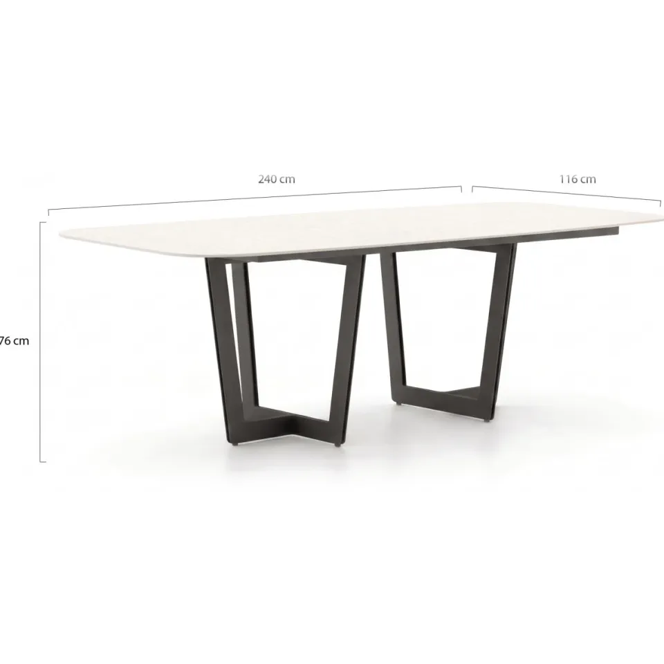 Suns Palermo dining tuintafel 240x116x76cm grijs, foto 2