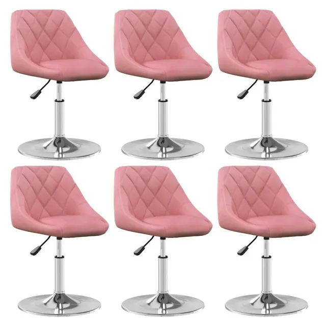 vidaXL Eetkamerstoelen draaibaar 6 st fluweel roze