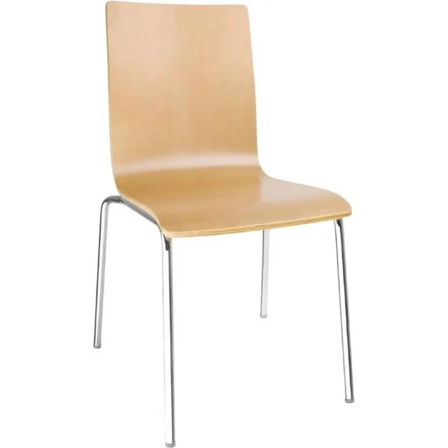 Bolero Stoel met Vierkante Rug Beuken ( Set van 4 ) Beech