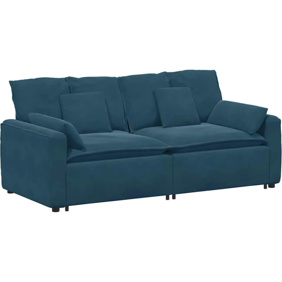 vidaXL Modulaire bank met kussens blauw, foto 3
