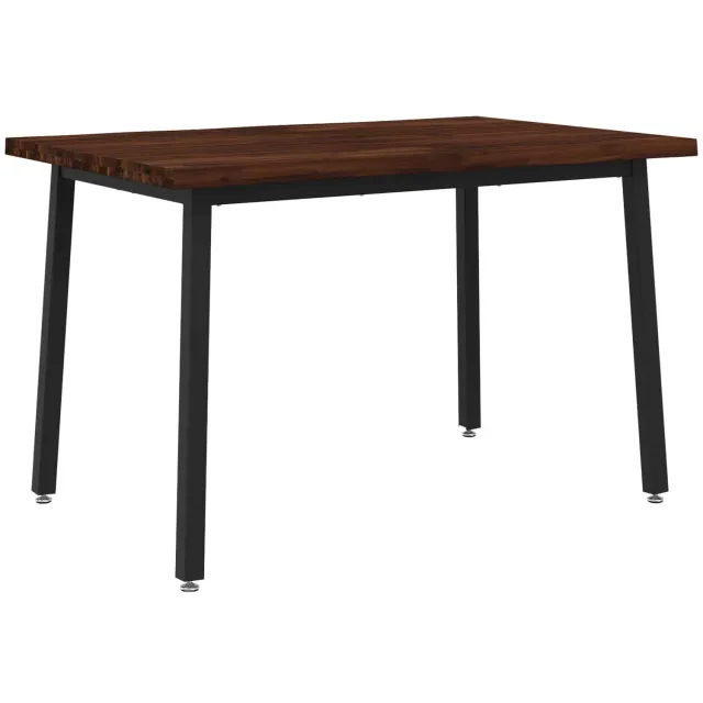 vidaXL Eettafel - met - levendige - rand - 90 - x - 55 - x - 75 - cm - Massief - Acacia - Hout