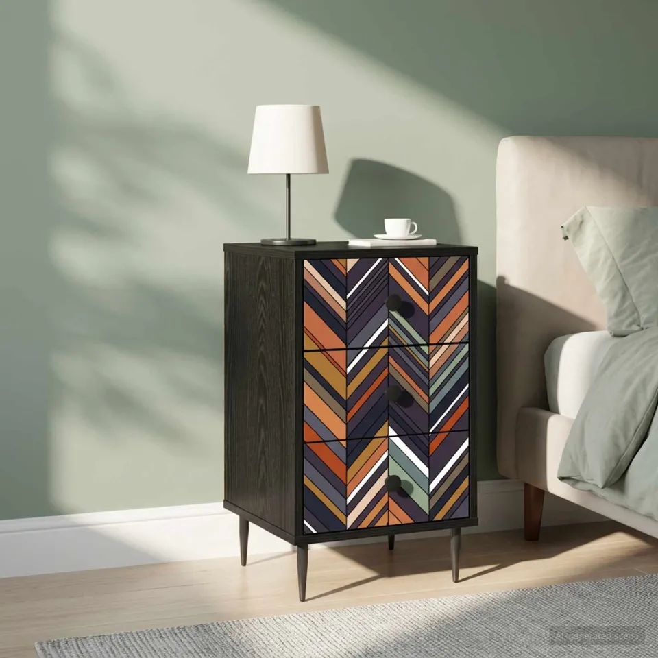 vidaXL Nachtkastje OMMEN 2 st Zwart eiken 36 x 33 x 61 cm Bewerkt hout, foto 4