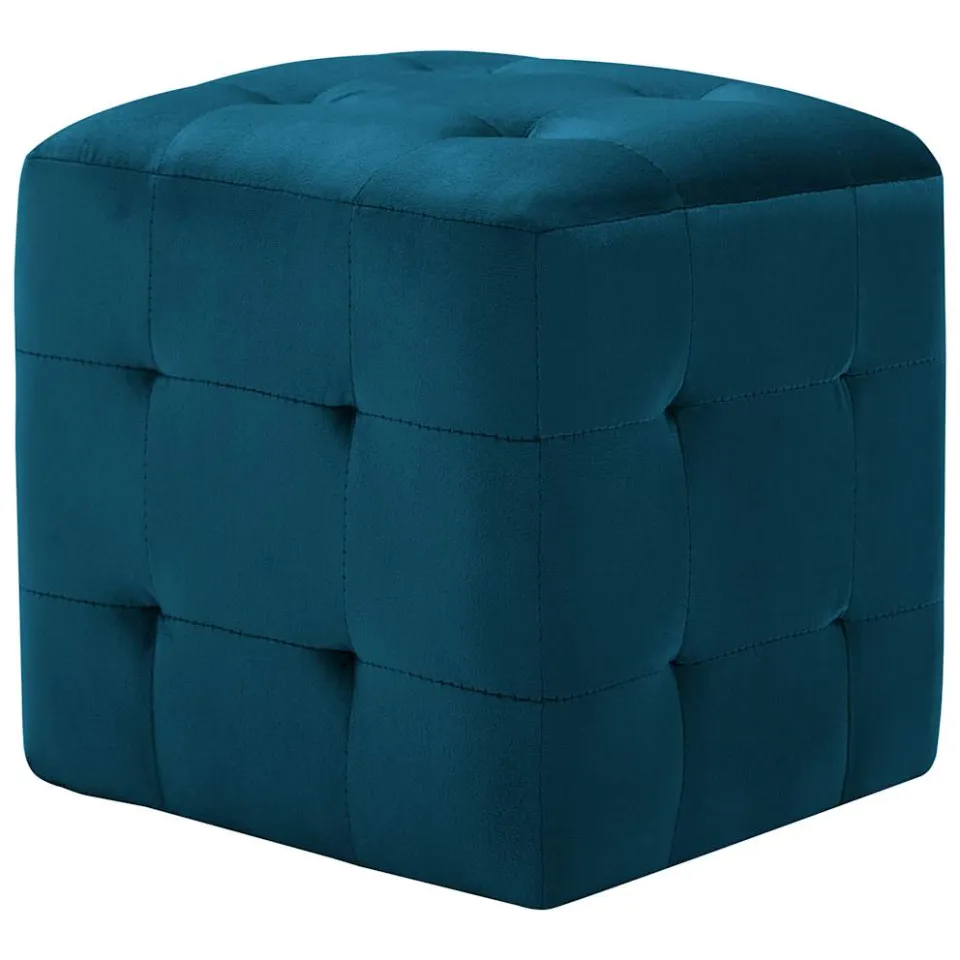 vidaXL Nachtkastjes 2 st 30x30x30 cm fluweel blauw