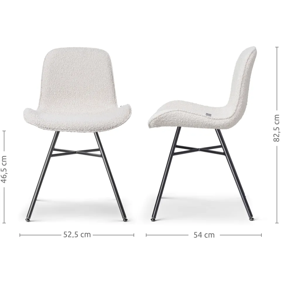 Nolon Noa-Fé eetkamerstoel bouclé beige - zwart onderstel, foto 3
