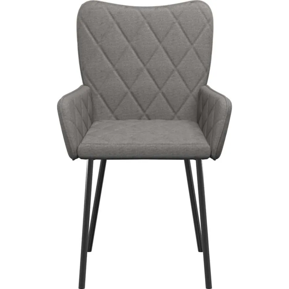 vidaXL Eetkamerstoelen 2 st stof lichtgrijs grijs, foto 4