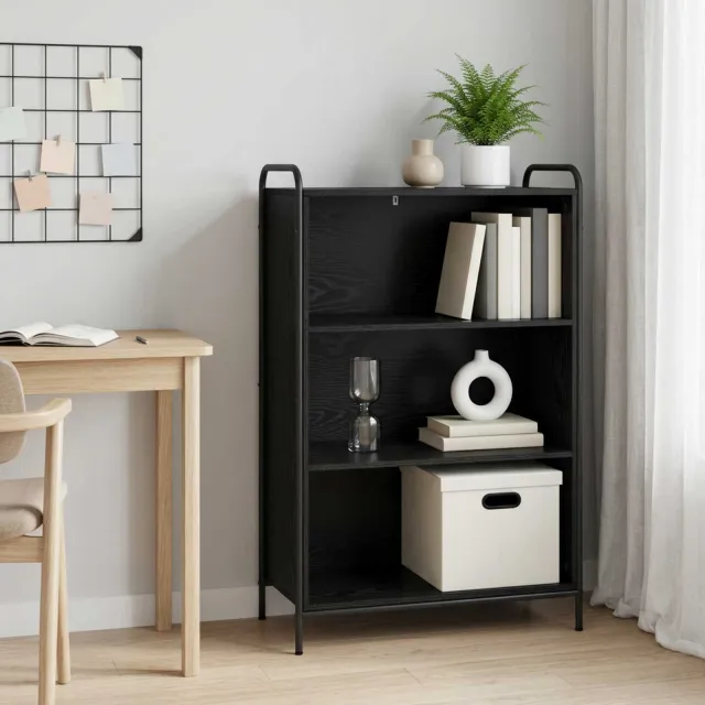 vidaXL Boekenkast 55,5 x 33 x 174 cm Bewerkt hout Zwart eiken, foto 2