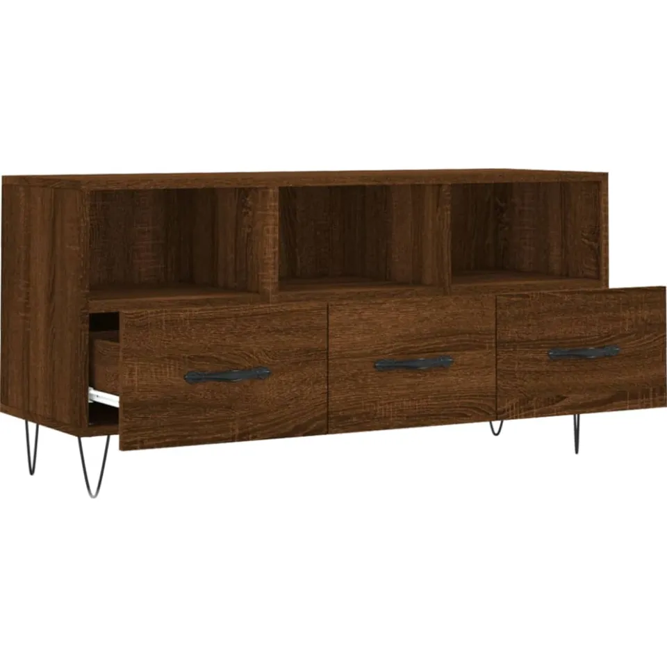 vidaXL Tv-meubel 102x36x50 cm bewerkt hout bruin eikenkleur, foto 4