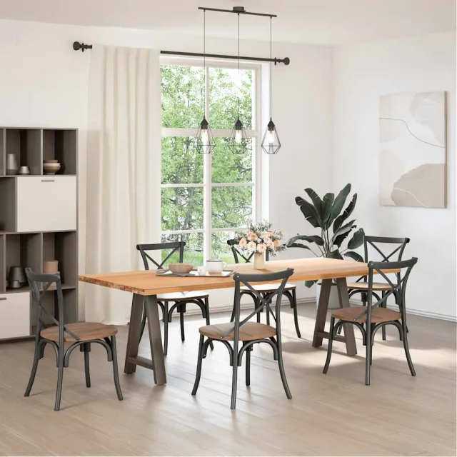 vidaXL Eettafelpoten 2 st A-vormig 50x(72-73) cm staal Bruin