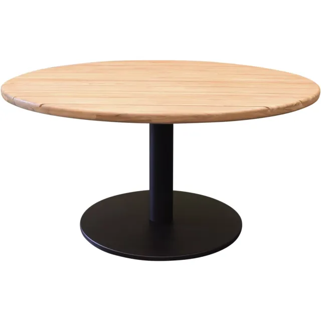 AVH-Collectie Torino low dining tuintafel teakblad 140 cm rond H71 cm terre / bruin Bruin / Terre