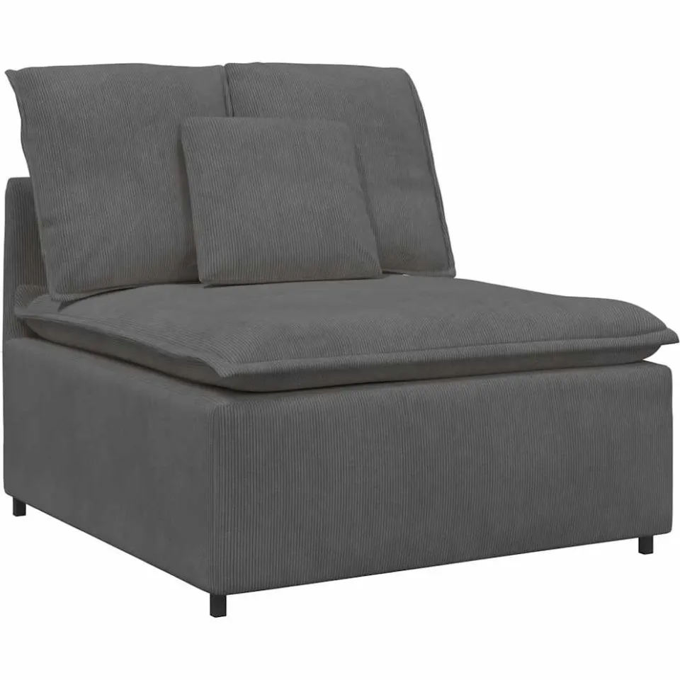 vidaXL Modulaire bank met voetenbank en kussens donkergrijs grijs, foto 4