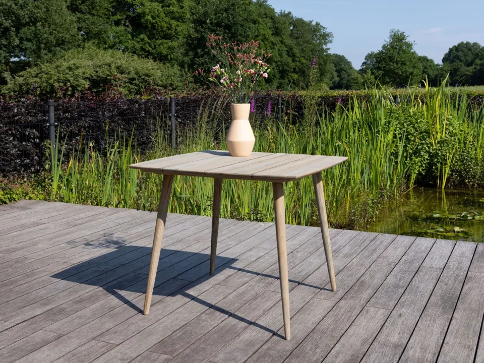 ROUGH Furniture ROUGH-K dining tuintafel 90x90x75cm bruin, foto 4