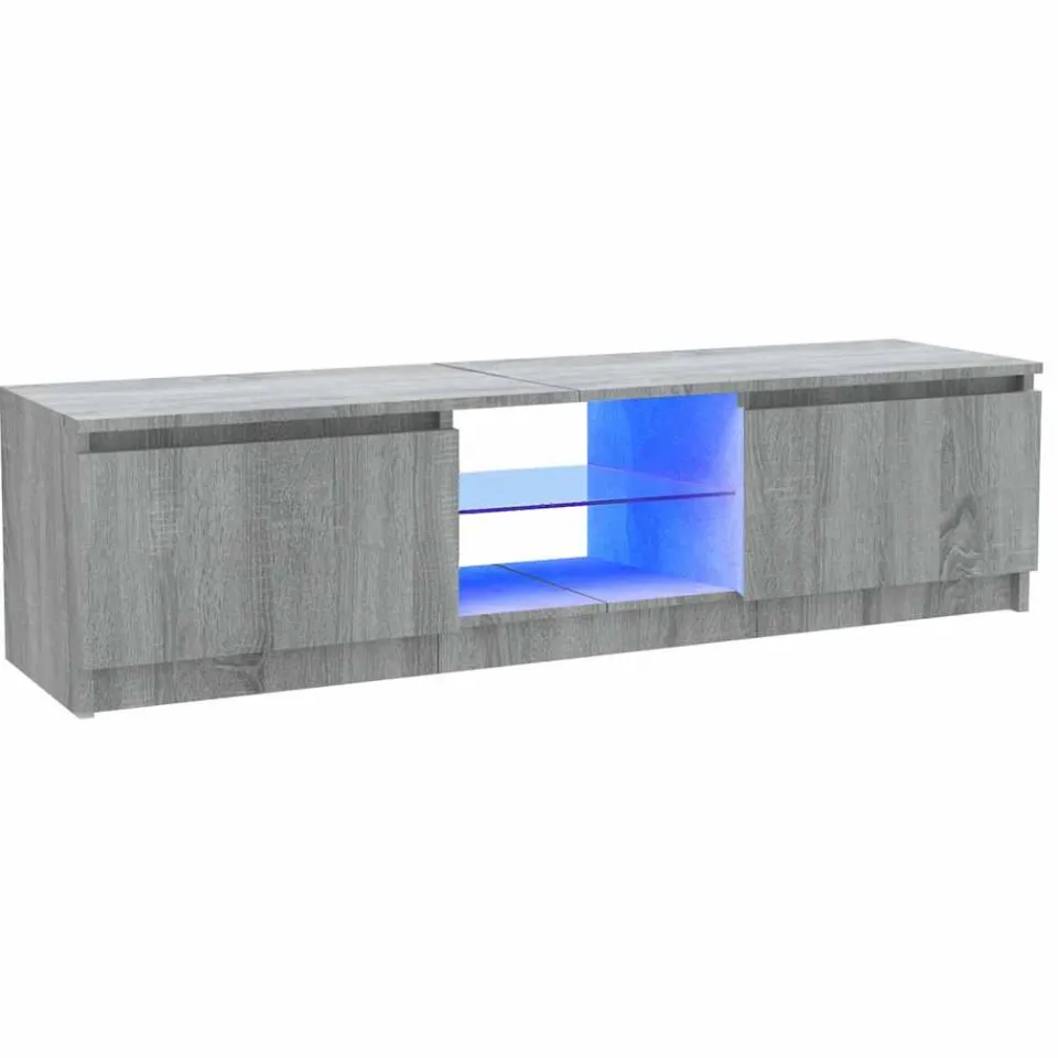 vidaXL Tv-meubel met LED-verlichting 120x30x36 cm grijs sonoma eiken
