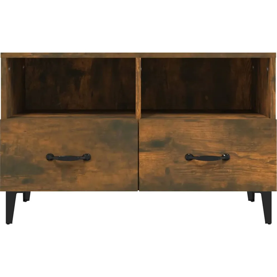 vidaXL Tv-meubel 80x36x50 cm bewerkt hout gerookt eikenkleurig, foto 4