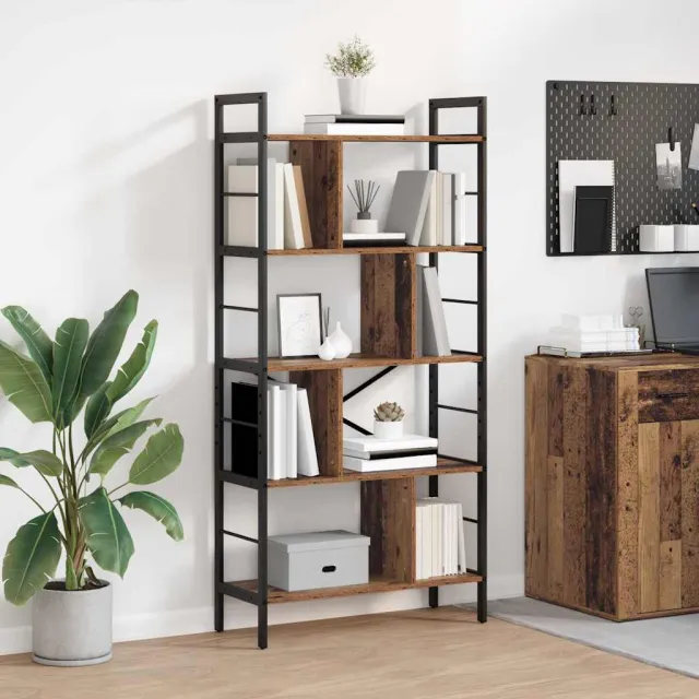 vidaXL Boekenkast 9-laags 75 x 30 x 156 cm Bewerkt hout Oud Hout bruin, foto 2