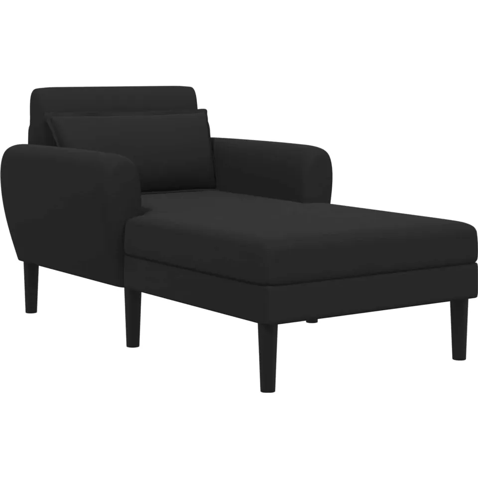 vidaXL Chaise longue Zwart Grof geweven fluweel, foto 3