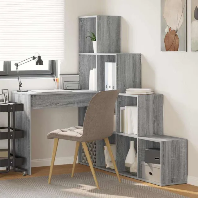 vidaXL Hoekbureau Grijs Sonoma 101,5 x 149,5 x 149,5 cm Bewerkt hout, foto 2